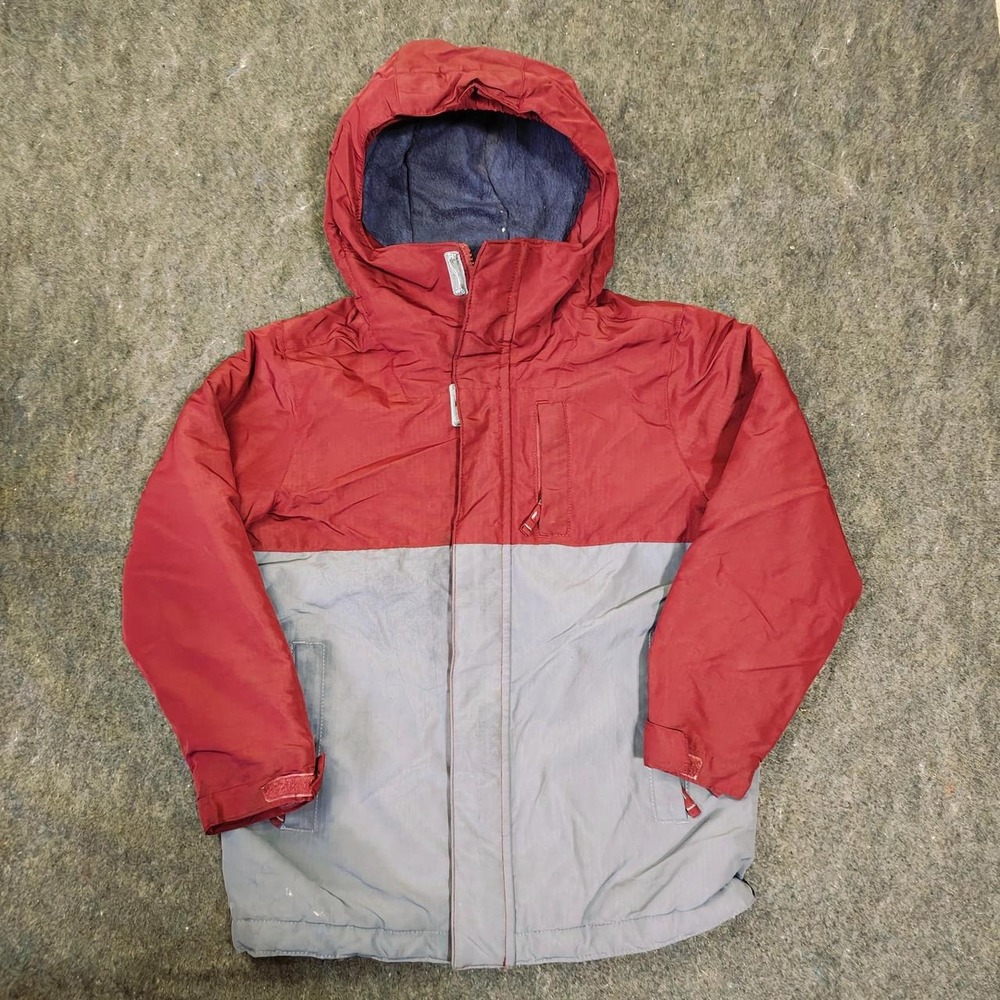 The Childrens Place Kids Red Grey Ski Jacket Hooded Coat Size S 5/6